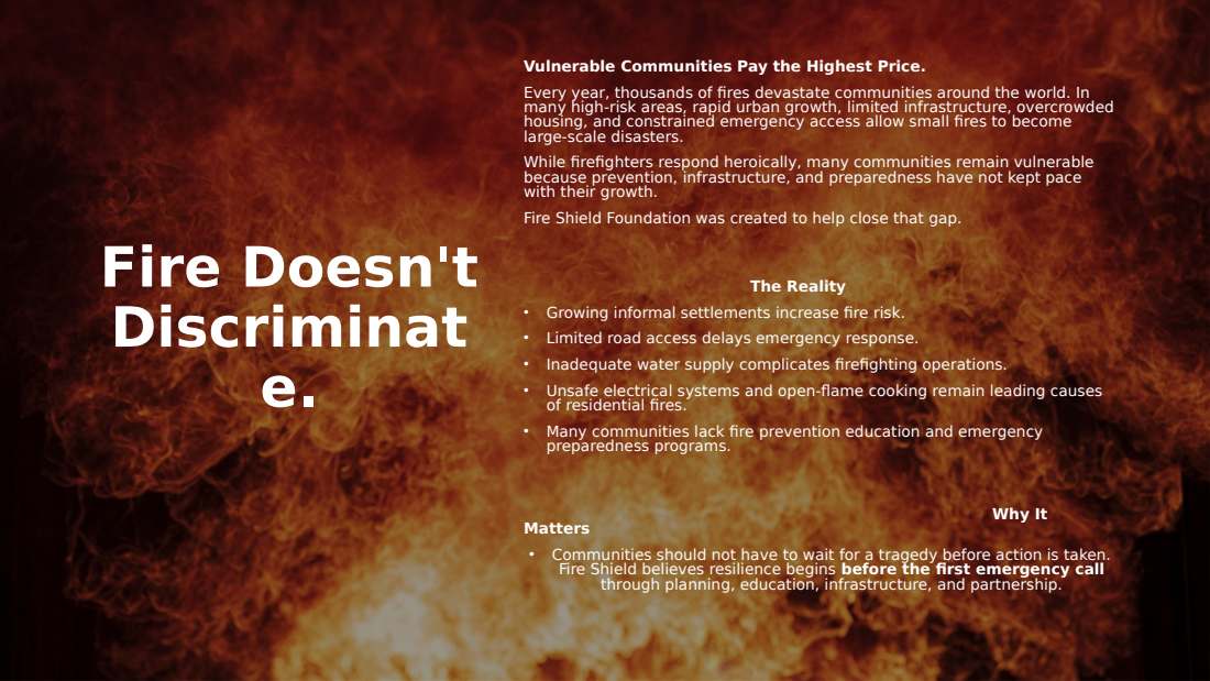 Fire Shield Foundation overview, slide 4
