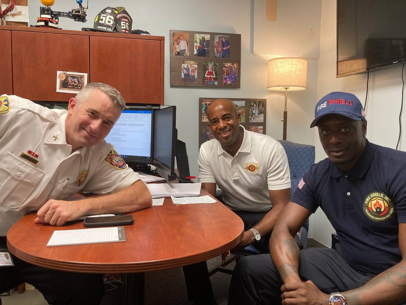 Fire Shield founder meeting Greensboro Fire Department leadership